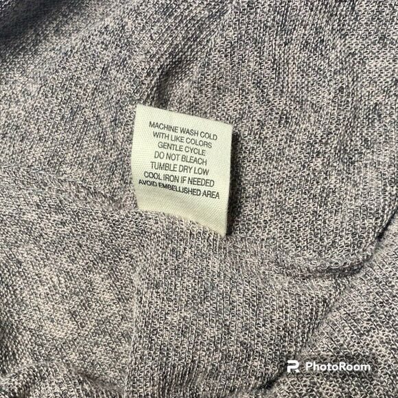 Joie de Vivre Womens Top Size M Gray Beaded Half Sleeve Tie Front Pullover Fall - Picture 8 of 8